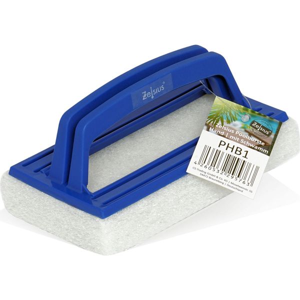 Spugna Per Piscina Zelsius Con Manico | 14,5 X 9 X 6,5 Cm | Spazzola Per Piscina Con Spugna-image