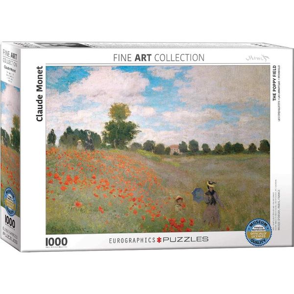 Puzzle Da 1000 Pezzi - Puzzle - Campo Di Papaveri Vicino Ad Argenteuil Di Claude Monet + Accessori Per Puzzle-image