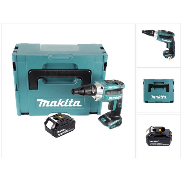 Avvitatore A Batteria Makita Dfs 251 G1J 18 V Brushless + 1X Batteria Ricaricabile 6,0 Ah + Makpac - Senza Caricabatterie-image