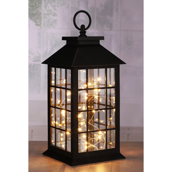 2.02 Lanterna Led 30 Led Bianco Caldo - Circa 14 X 14 X 30,5 Cm-image