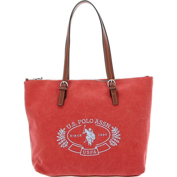 U.S. Polo Assn. Borsa Shopper Springfield Canvas Shopping Bag Peach Rosso-image