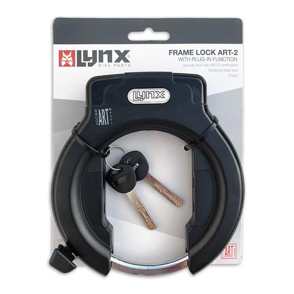 Serratura Per Telaio Di Bicicletta Lynx Lazo Funzione Plug-In 2 Tasti Nero-image