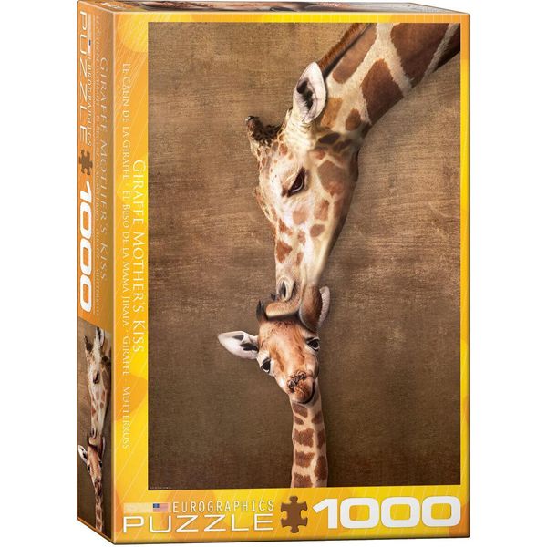 Puzzle Da 1000 Pezzi - Puzzle - Giraffa Con Bambino - Il Primo Bacio + Accessori Per Puzzle-image