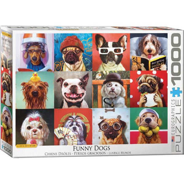 Puzzle Da 1000 Pezzi - Puzzle - Cani Divertenti Di Lucia Heffernan + Set Di 3 Accessori Per Puzzle-image