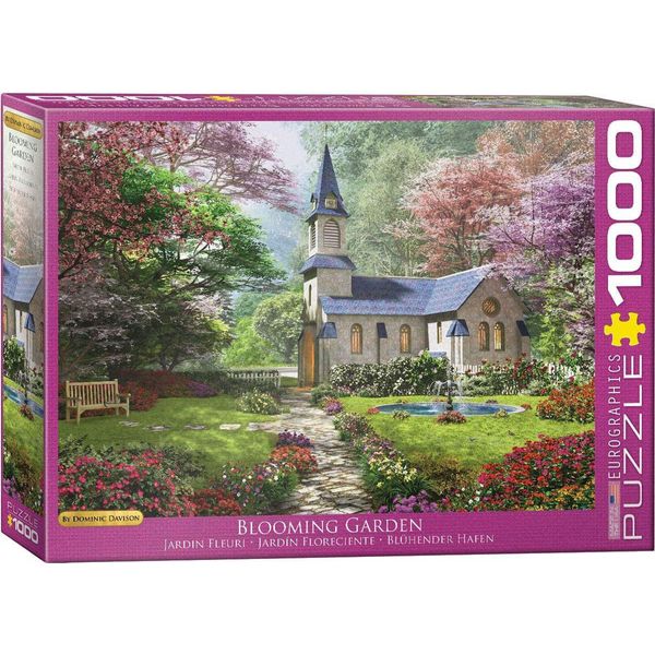 Puzzle Da 1000 Pezzi - Puzzle - Cappella Nel Giardino Fiorito Di Dominic Davison + Cornice In Alluminio Per 1000 Pezzi-image