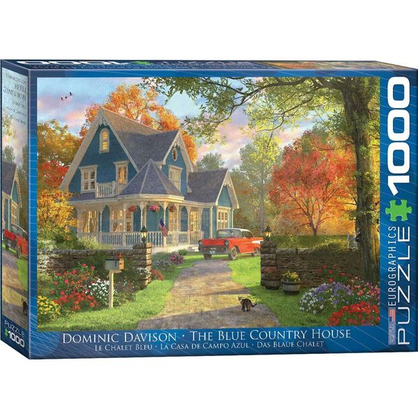 Puzzle Da 1000 Pezzi - Puzzle - La Romantica Casa Di Campagna Blu Di Dominic Davison + Set Di 3 Accessori Per Puzzle Deluxe-image