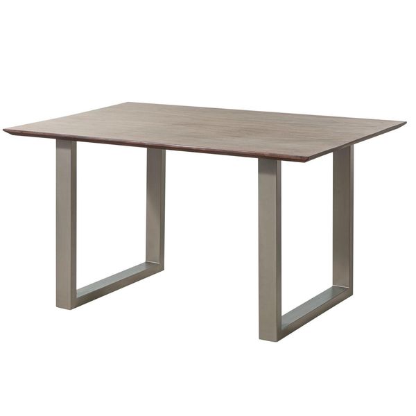 MASSIVMOEBEL24 | Tavolo Da Pranzo In Legno Di Acacia 160X90X76 Grigio Scuro Laccato Swiss Edge-image