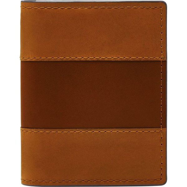 Fossil Pelle Porta Carte Di Credito Everett Card Case Bifold Medium Brown Marrone-image