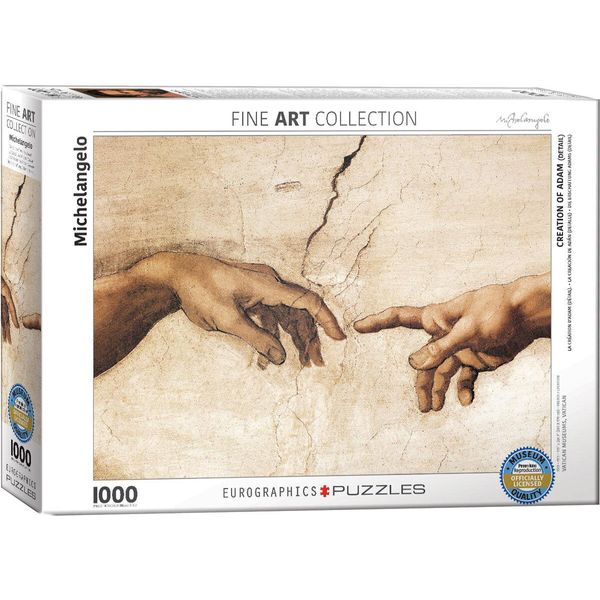 Puzzle Da 1000 Pezzi - Puzzle - Michelangelo - La Creazione Di Adamo + Cornice In Alluminio Per Puzzle Da 1000 Pezzi-image