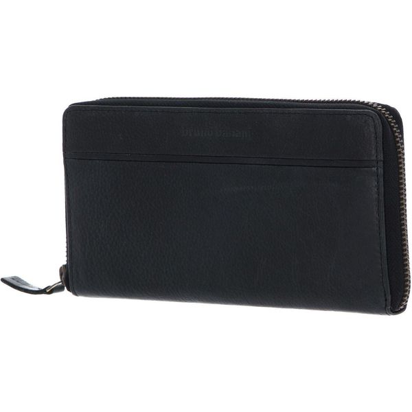 Bruno Banani Pelle Portafoglio Frankfurt Zip Around Wallet Black Nero-image