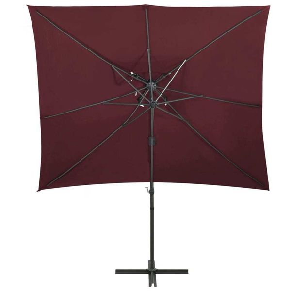 Vidaxl Ombrello Ampel Con Ventilazione 250X250 Cm Rosso Bordeaux-image