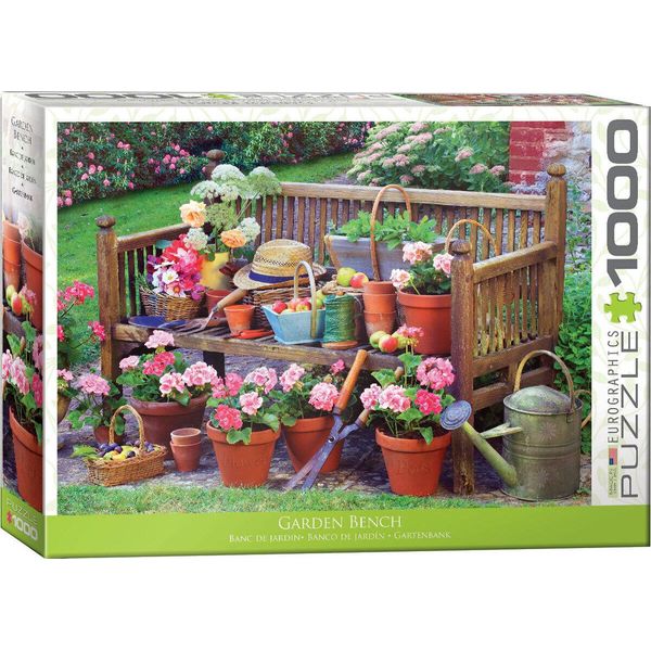 Puzzle Da 1000 Pezzi - Puzzle - La Colorata Vita Di Campagna - Panchina Da Giardino + Cornice In Alluminio Per Puzzle Da 1000 Pezzi-image
