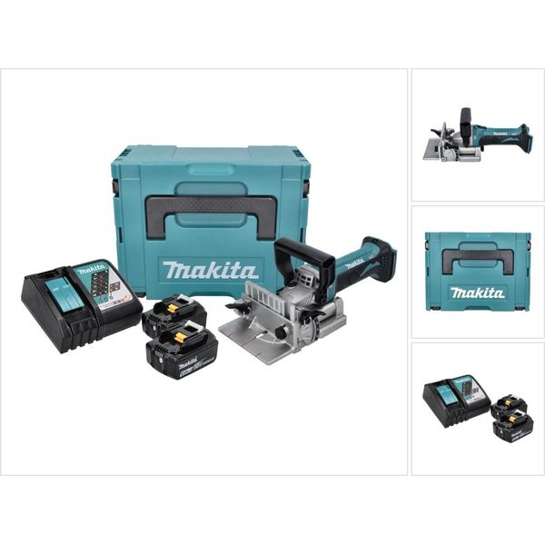 Makita Dpj 180 Rgj Scanalatrice A Batteria 18 V 100 Mm + 2X Batterie 6,0 Ah + Caricabatterie + Makpac-image