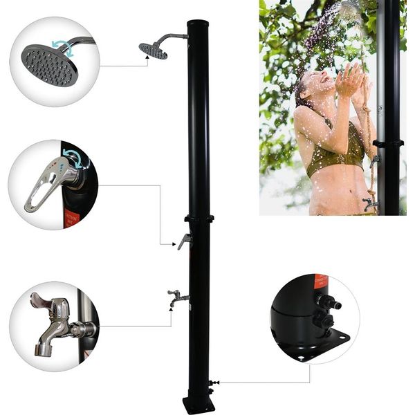 Doccia Solare 20L Nera Doccia Da Giardino Doccia Per Piedi Camping Piscina Doccia A Pioggia Outdoor-image