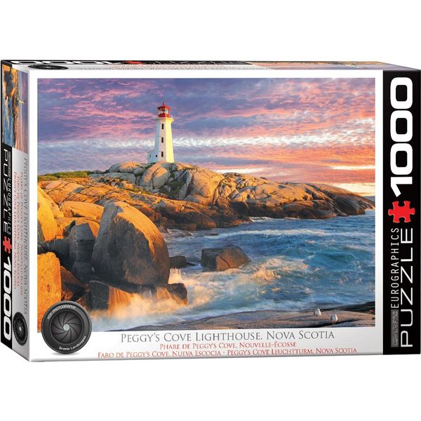 Puzzle Da 1000 Pezzi - Puzzle - Faro Sul Mare Della Nuova Scozia Peggys Cove + Puzzle Telaio In Alluminio Per 1000 Pezzi-image