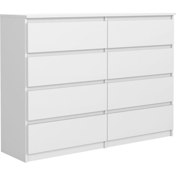 Cassettiera A 8 Cassetti In Bianco Opaco, 138 X 101 X 39 Cm-image