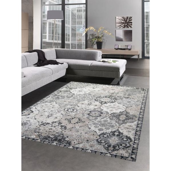 Tappeto Orientale Per Esterni Tappeto Da Salotto Ornamentale In Grigio Blu Dimensioni - 120X170 Cm-image