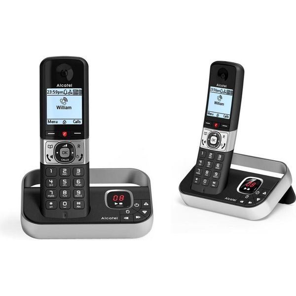Telefono Cordless Duo Dect Nero Con Segreteria Alcatel F890Voiceduonoir-image