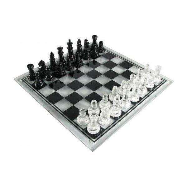 Set Di Scacchi In Vetro - 25 X 25 Cm - Set Di Scacchi In Vetro Con Piedini Rialzati-image