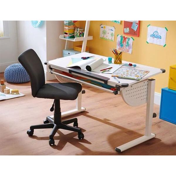 Casadolce Sedia Da Ufficio Per Bambini Eloise, Regolabile In Altezza, Girevole, Grigio, 40X45,5X76/85,5 Cm-image