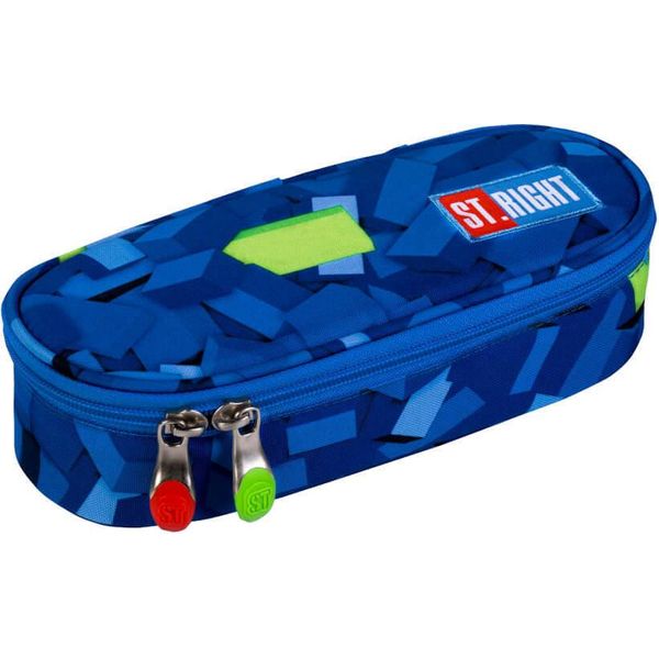 St.Right Astuccio Portamatite Astuccio Scuola Pads, PC1 Ragazzi Ragazze Blu Verde-image