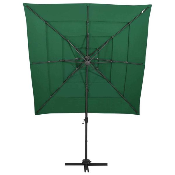 Vidaxl Ombrellone Con Palo In Alluminio A 4 Strati Verde 250X250 Cm-image