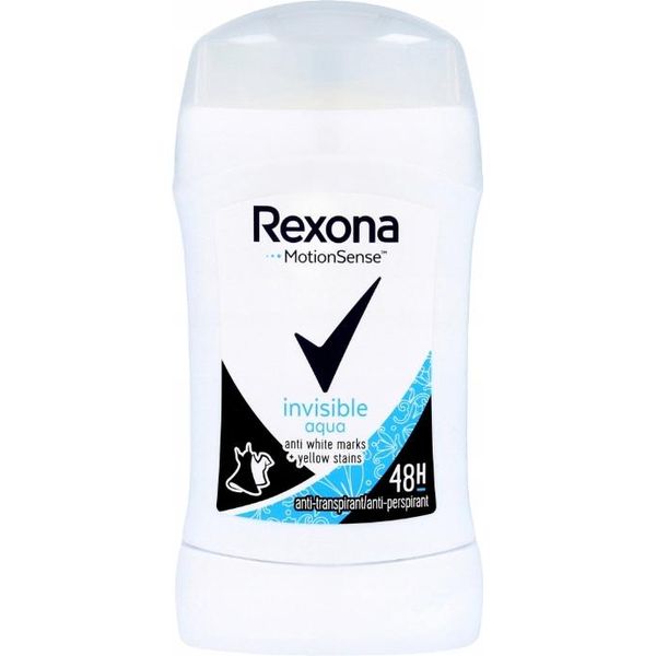 Rexona | Stick Antitraspirante Donna - 40Ml - Invisible Aqua - Protezione 48 Ore - Contro Macchie Bianche E Gialle-image