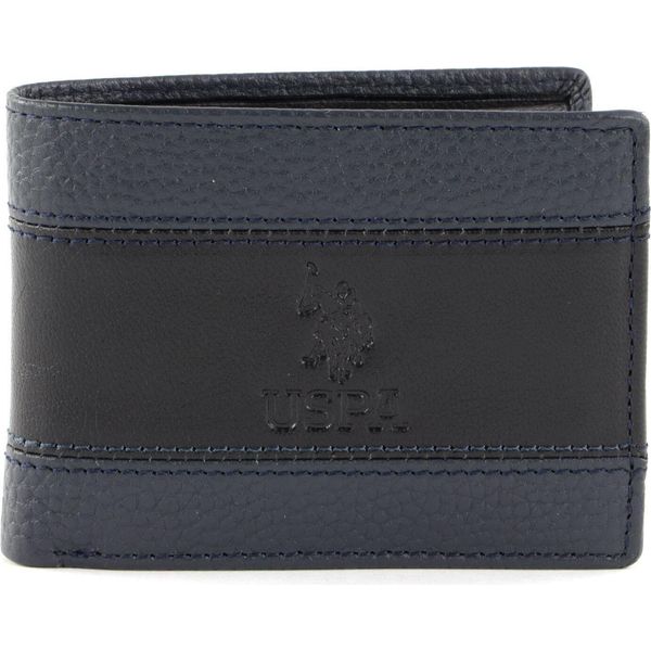 U.S. Polo Assn. Pelle Portafoglio Horizontal Wallet With Coin And Flap Blue-image
