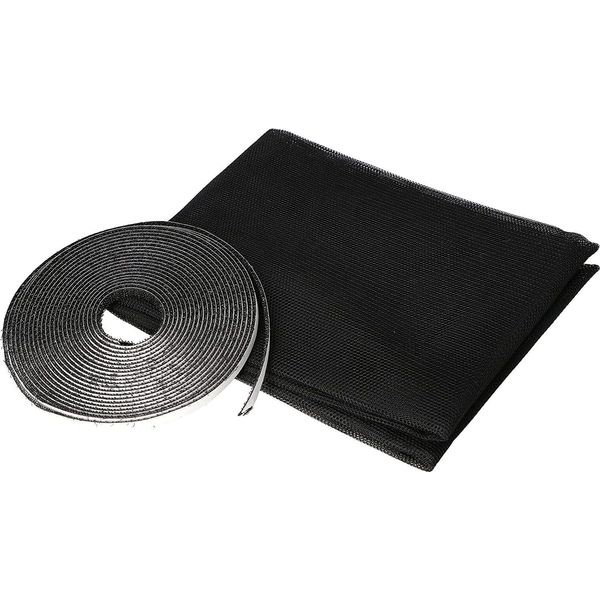 Kotarbau® Zanzariera 130 X 150 Cm Per Finestre Zanzariera Nera Con Chiusura A Velcro-image