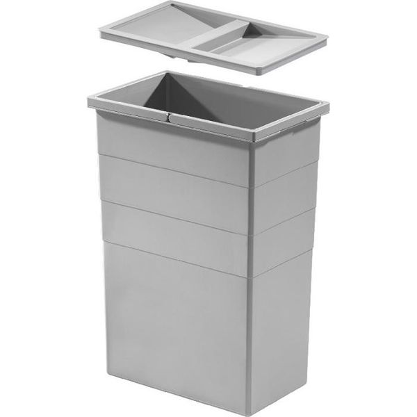 Bidone Interno Hailo 1100709 Con Coperchio Grigio Chiaro 29 L 350 X 226 X 485 Mm-image