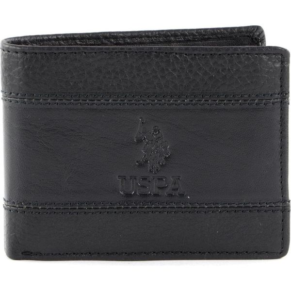 U.S. Polo Assn. Pelle Portafoglio Horizontal Wallet With Coin And Flap Black Nero-image