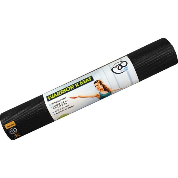 Yoga-Mad - Tappetino Da Yoga "Warrior Ii"" MQ773 (61 Cm X 183 Cm X 4 Mm) (Nero)"-image