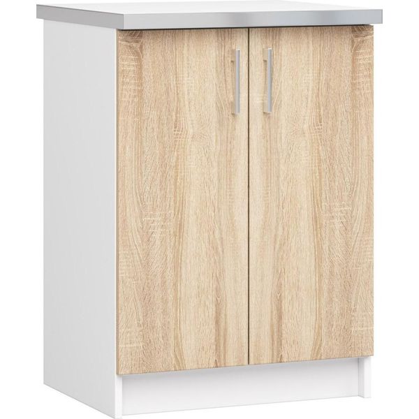 Armadio Da Cucina Lima S60 Bianco E Rovere Sonoma Elegante E Pratico-image