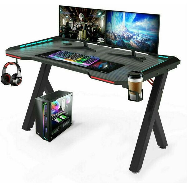 Tavolo Da Gioco Wisfor, Scrivania Da Gioco, Scrivania In Fibra Di Carbonio, Tavolo Da Computer Per Giocatori, Extra Stabile, 100 X 60Cm-image