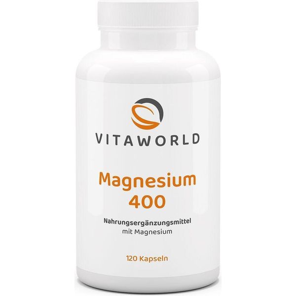 Vitaworld Magnesium 400 | 120 Capsule | 400 Mg Di Magnesio Puro Per Capsula | Vegano-image