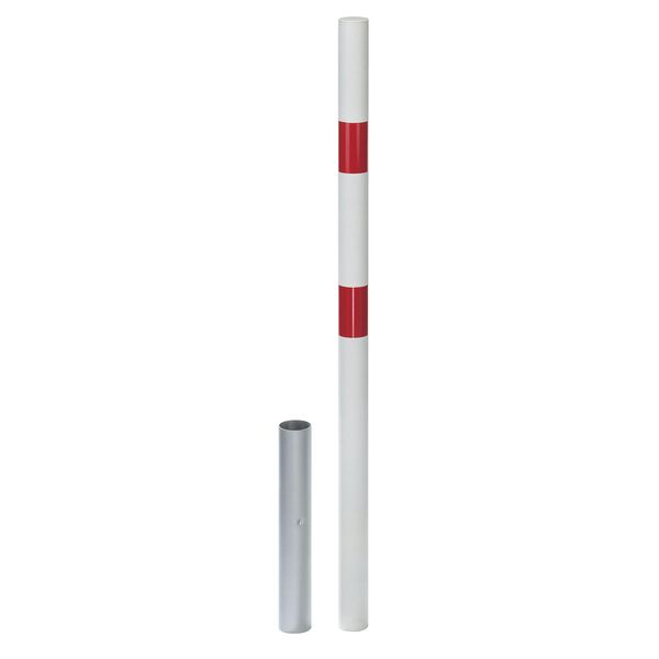 Alberts 782139 Palo Di Sbarramento Stabo, Da Inserire Nel Calcestruzzo, Rimovibile, Bianco, Palo Ø 60 Mm, Altezza Dal Suolo 100 Cm-image