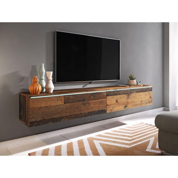Armadietto Tv Con Illuminazione A Led 180 Cm Willa D – Marrone-image