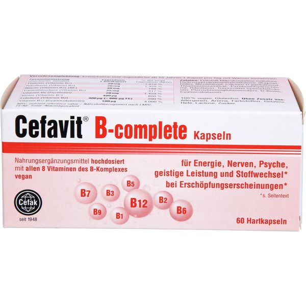 Cefavit B-Complete Capsule Per Energia, Nervi E Psiche In Caso Di Sintomi Di Esaurimento, 60 Capsule-image