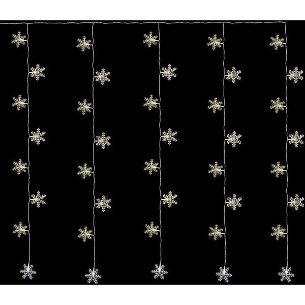 Tenda A Led Con Fiocchi Di Neve - 40 Led - Batteria / Timer / 8 Funzioni-image
