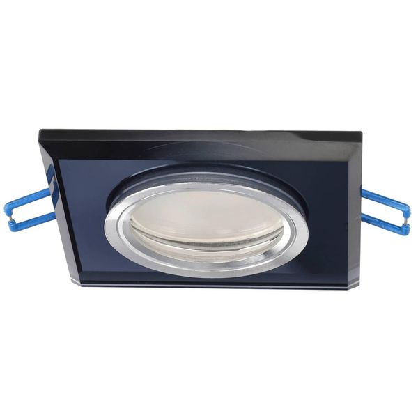 Faretto Da Soffitto In Vetro Faretto Da Incasso Crystal Black Quadrato Nero EDO777131 Edo-image