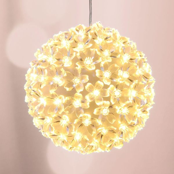 Palla Luminosa Decorativa A Led - 100 Led Bianco Caldo - Ø 15 Cm Alimentata A Corrente Elettrica-image