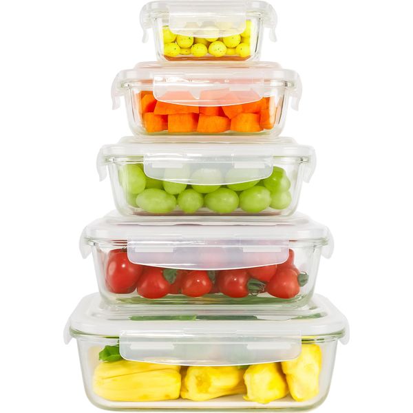 Ecosa Set Di 5 Barattoli Per La Conservazione Degli Alimenti Scatole Per La Conservazione Contenitori In Vetro-image