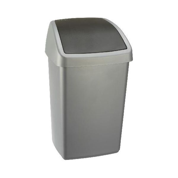 Sunware | Cestino Per Rifiuti Con Coperchio Basculante | 50L | Grigio Argento-image