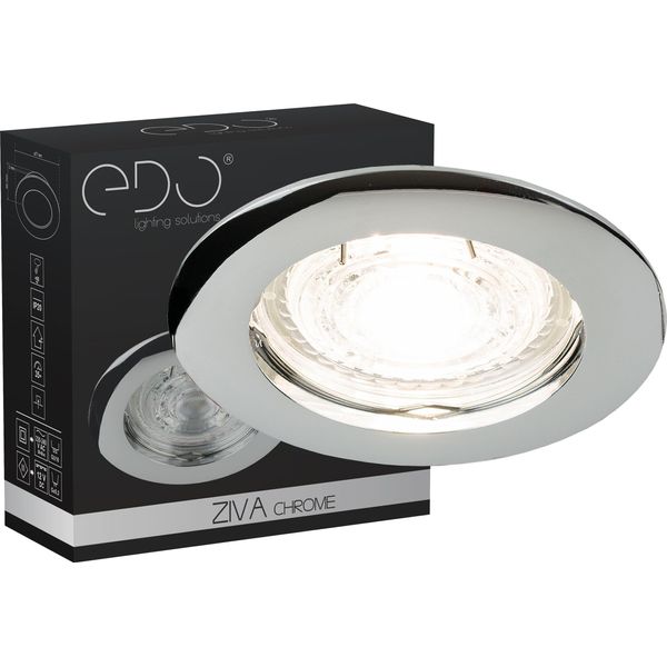 Lampada Da Incasso A Soffitto Faretto Da Incasso A Soffitto Ziva Chrome IP20 Cromo Rotondo EDO777309 Edo-image