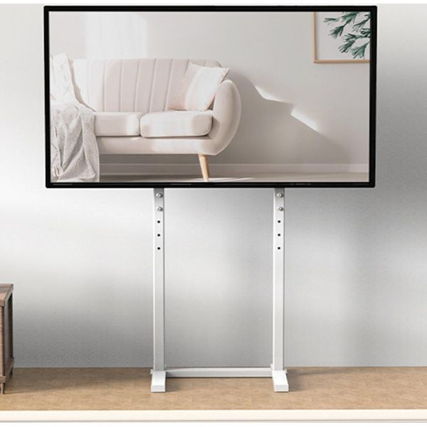 Wisfor Supporto Tv Supporto Tv Per Monitor Lcd Led Piatto Da 32" A 65"", Regolabile In Altezza, Vesa Max 600X400 Mm, Fino A 40 Kg, Bianco"-image