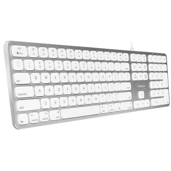 Mluxkeya Tastiera Mac Con Tastierino Numerico, 2 Porte Usb, Layout Qwerty Usa, USB-A, Alluminio-image