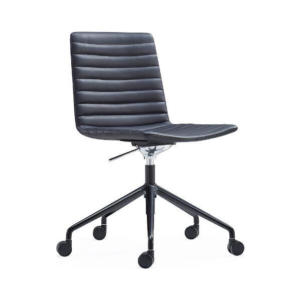 Set Di Sedie Da Ufficio A 2 Posti Nimbus, Nere, 72X67X84/91 Cm, Girevoli E Regolabili In Altezza, Imbottite In Poliuretano-image