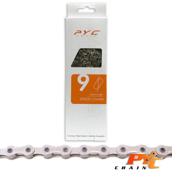 Pyc - Catena Per Biciclette 9V - Sostenibilità E Durata Migliorate - 138 Maglie - 1 2 X 11 128 Pollici-image