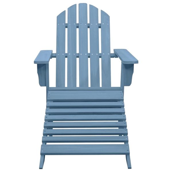 Vidaxl Sedia Da Giardino Adirondack Con Poggiapiedi In Legno Massiccio Di Abete Blu-image