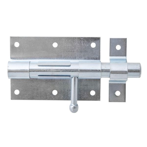 Alberts 863241 Serratura A Chiavistello, Con Maniglia Rotonda E Occhiello Collegato, Blu Zincato, Piastra 95 X 67 Mm, Bullone Ø 15,5 Mm, Lunghezza Totale 135 Mm, Set Da 10-image